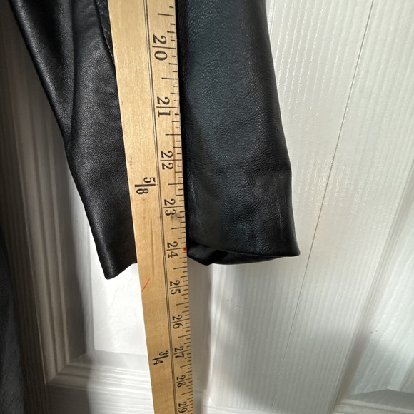 Genuine Leather Limited Women's Black Size Large, Long, Trenchcoat‎ Jacket EUC - Picture 7 of 12